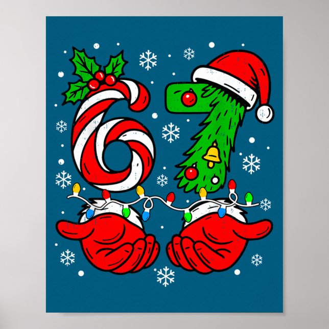 Affiche Christmas 67 Candy Cane Six Seven Meme Lights Sant (Devant)