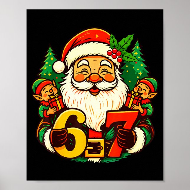 Affiche Christmas 67 Funny Xmas Santa Six Seven Meme Gen A (Devant)