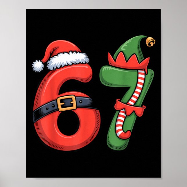 Affiche Christmas 67 Meme 67 Santa Elf - Six Seven  (Devant)