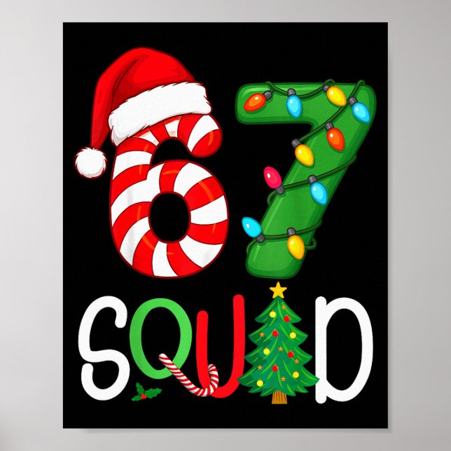 Affiche Christmas 67 Squad Funny Candy Cane And Lights Xma (Devant)