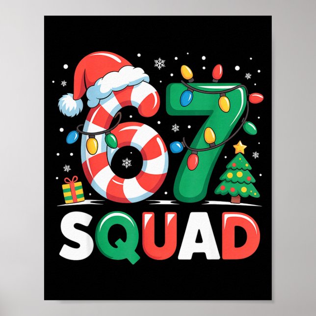 Affiche Christmas 67 Squad Funny Candy Cane Lights Holiday (Devant)