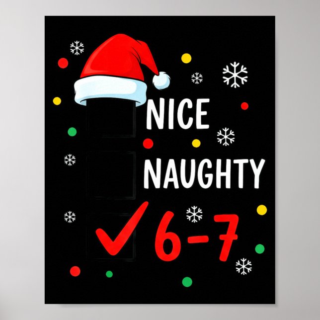Affiche Christmas 6-7 Meme Nice Naughty Checklist Santa Ha (Devant)