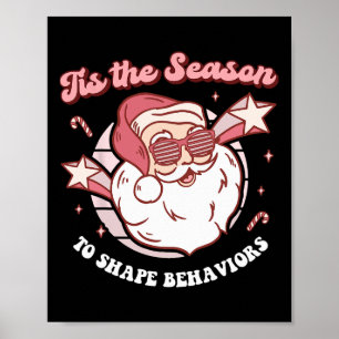 Affiche Christmas Aba Comportement Thérapie Retro Technici
