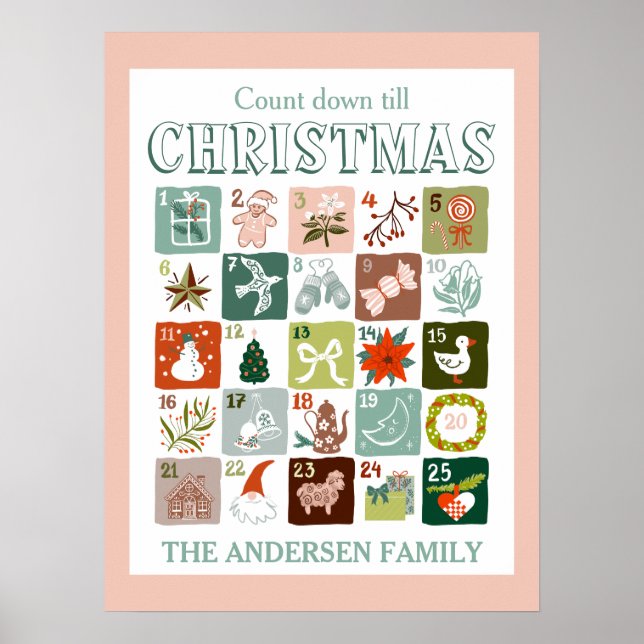 Affiche Christmas advent calendar count down  (Devant)