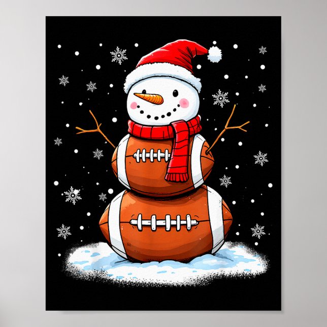 Affiche Christmas American Football Snowman Xmas Srt Men B (Devant)