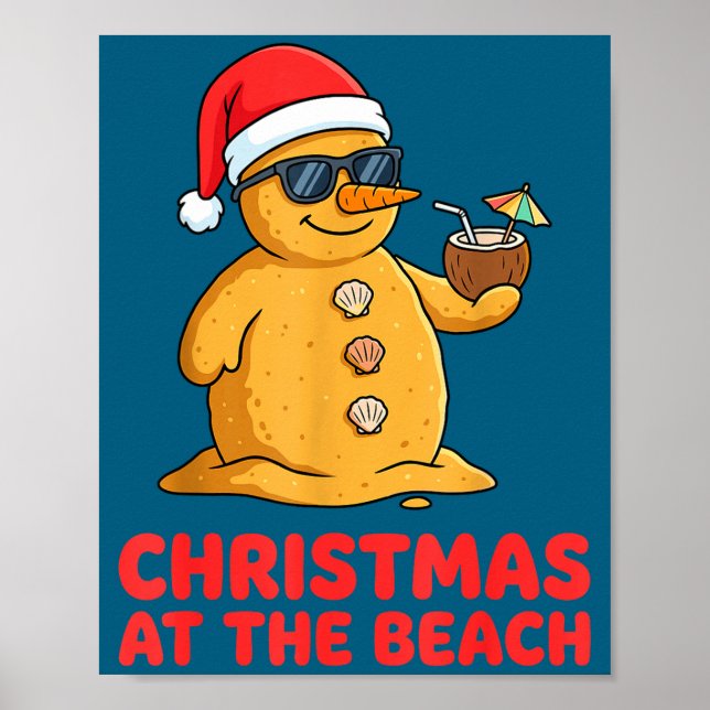 Affiche Christmas At The Beach Shirt Funny Sandman Trocal  (Devant)