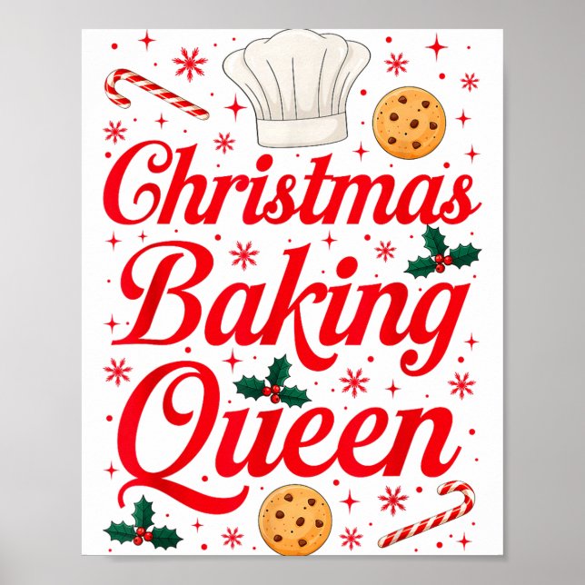 Affiche Christmas Baking Queen Funny Xmas Cookie Lover Wom (Devant)