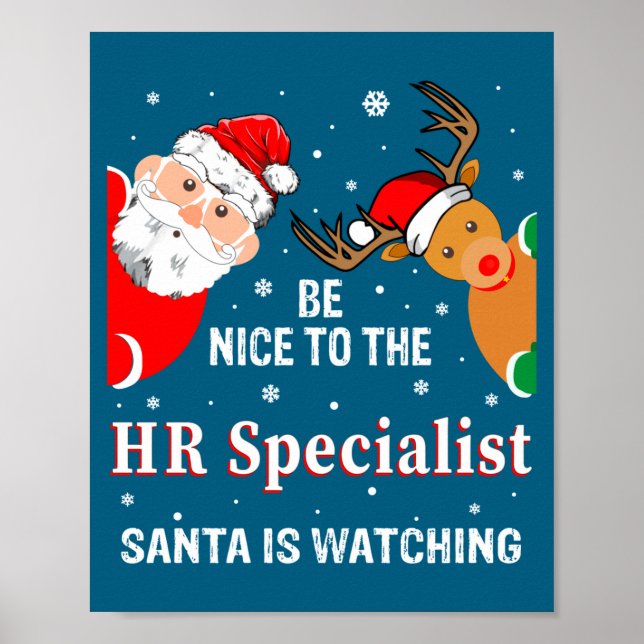 Affiche Christmas Be Nice To The Hr Specialist Santa Long  (Devant)