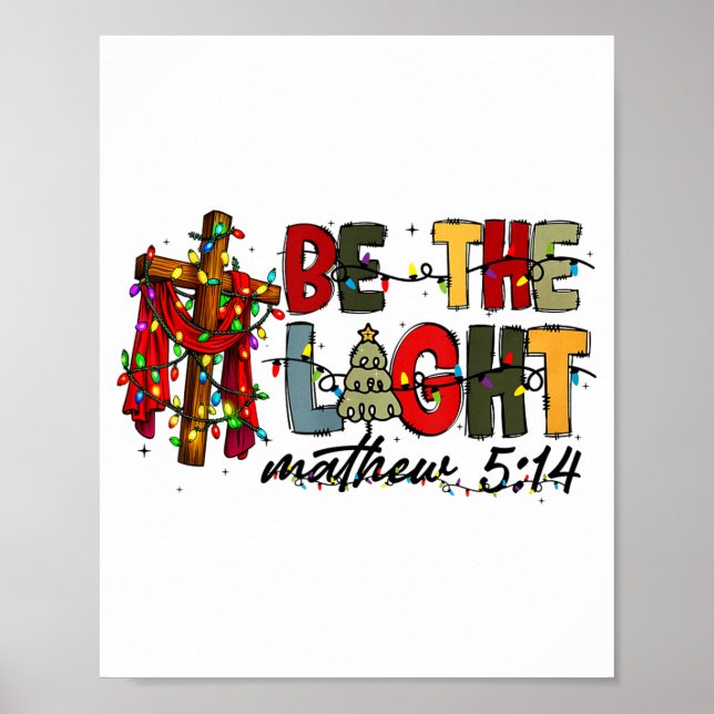 Affiche Christmas Be The Light Sun Matthew 5_14 Bible Chri (Devant)
