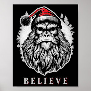 Affiche Christmas Bigfoot - Croire en Bigfoot porter San