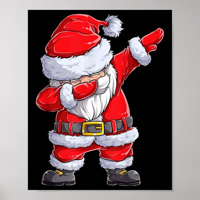 Affiche Christmas Boys Dabbing Santa Claus Girls Funny Xma (Devant)