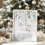 Affiche Christmas bubble Don't say baby game<br><div class="desc">Christmas bubble Don't say baby game Poster. Elegant winter baby shower sign. 
Matching items available.</div>