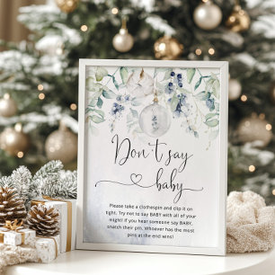 Affiche Christmas bubble Don't say baby game