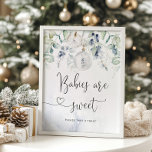 Affiche Christmas bubble elegant blue Babies are sweet<br><div class="desc">Christmas bubble elegant blue Babies are sweet Poster. Winter baby shower decoration.
Matching items available.</div>