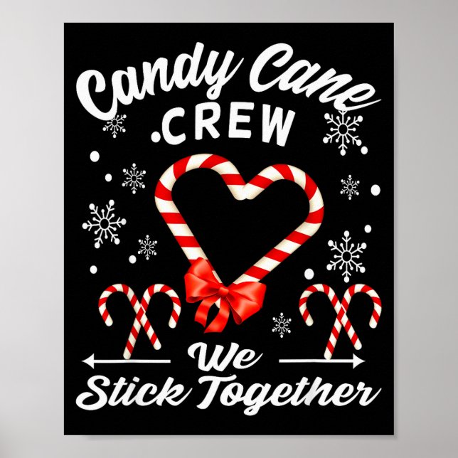 Affiche Christmas Candy Cane Crew 2025 Heart Holiday Famil (Devant)