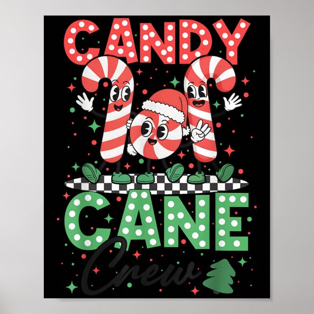 Affiche Christmas Candy Cane Crew Xmas Love Candy Boys Gir (Devant)