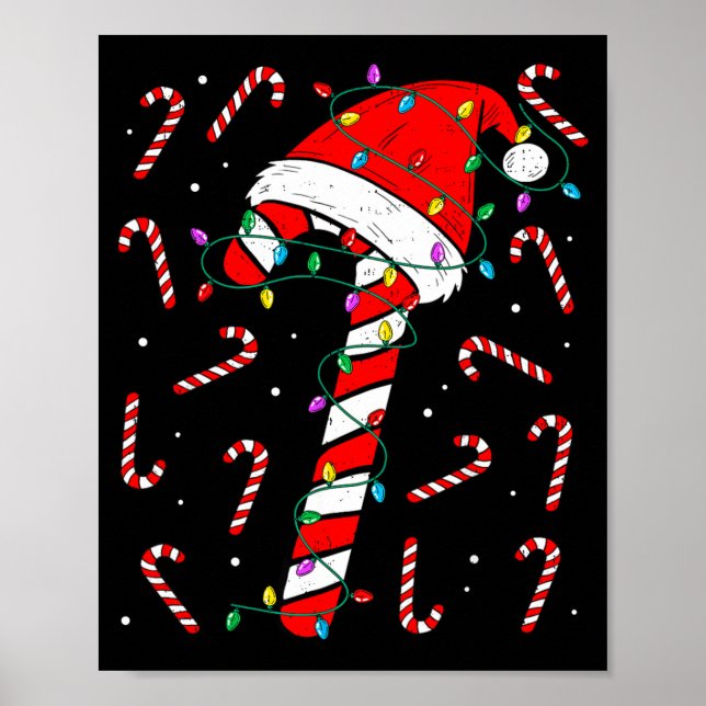 Affiche Christmas Candy Cane Hat Santa Xmas Holiday Toddle (Devant)