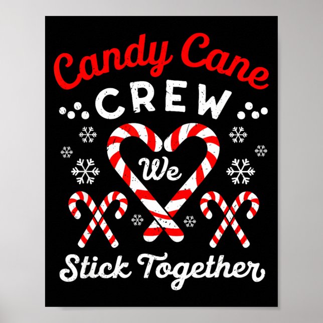 Affiche Christmas Candy Cane Heart Holiday Family Matching (Devant)