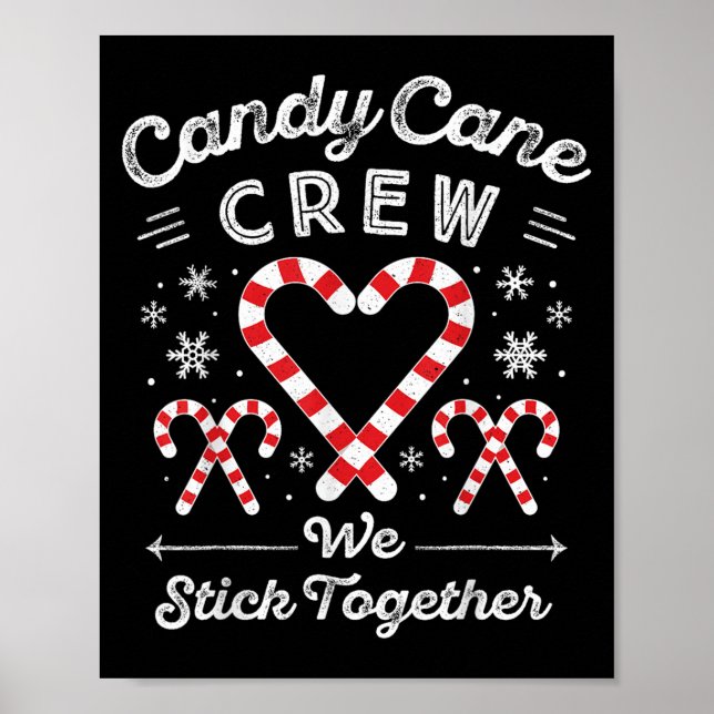 Affiche Christmas Candy Cane Heart Holiday Family Matching (Devant)