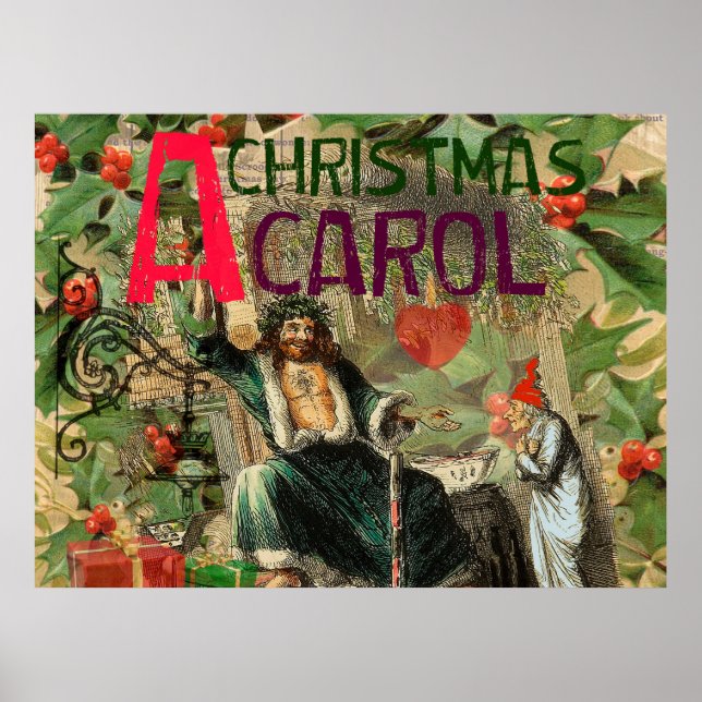 Affiche Christmas Carol Scrooge Holiday Art Print (Devant)