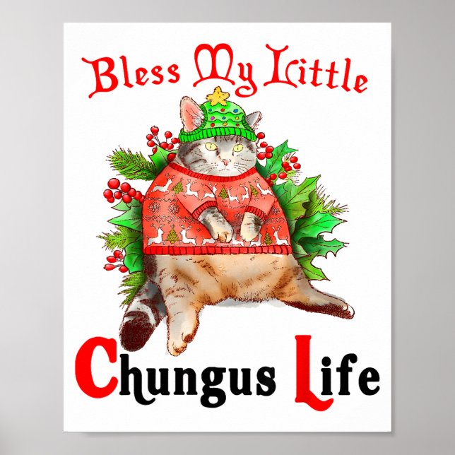 Affiche Christmas Cat Bless My Little Funny Cat Life Cat M (Devant)