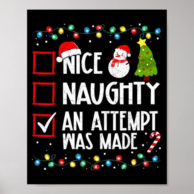 Affiche Christmas Checklist Naughty Nice An Attempt Was Ma (Devant)