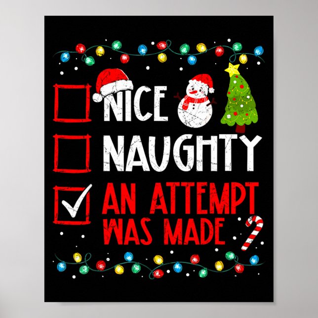 Affiche Christmas Checklist Naughty Nice An Attempt Was Ma (Devant)