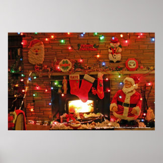 AFFICHE CHRISTMAS CHEMINÉE