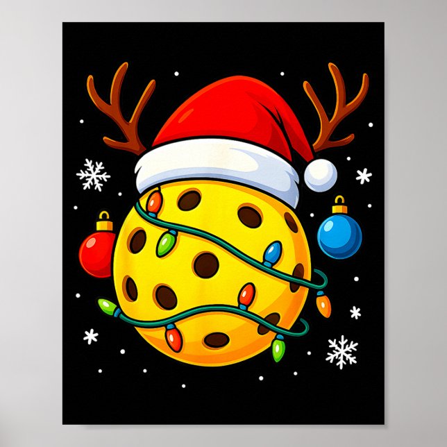 Affiche Christmas Ckleball Santa Hat Lights Srts Xmas Paja (Devant)