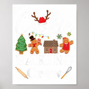 Affiche Christmas Cookie Baking Équipe de cuisine familial
