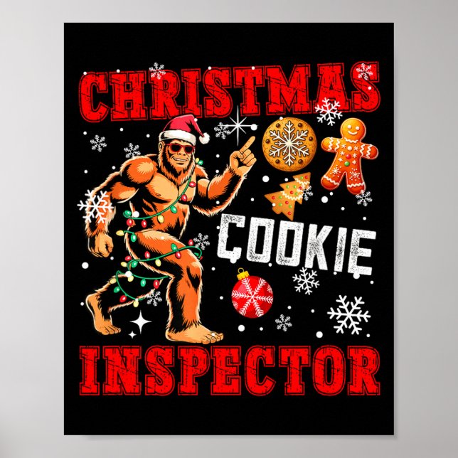 Affiche Christmas Cookie Inspector Xmas Santa Bigfoot Funn (Devant)