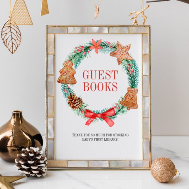 Affiche Christmas Cookie Wreath Baby shower Guides Livres (Créateur téléchargé)