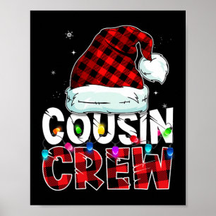 Affiche Christmas Cousin Crew Buffalo rouge plaid Pajamas
