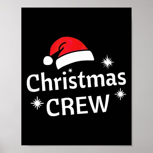 Affiche Christmas Crew Santa's Hat Merry Xmas  (Devant)