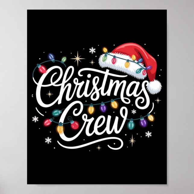 Affiche Christmas Crew Xmas Lights Family Matching Pajamas (Devant)