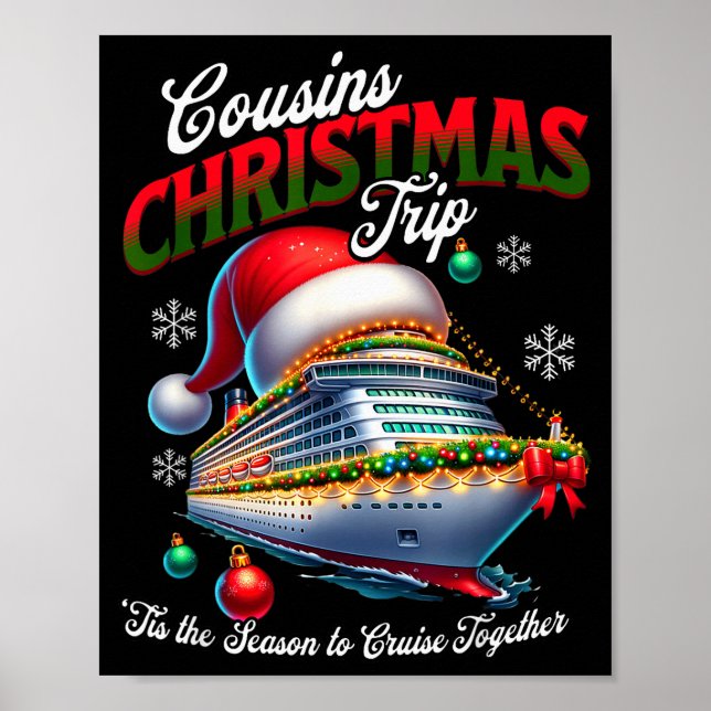 Affiche Christmas Cruise Ship Matching Cousins Trip Holida (Devant)
