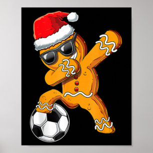 Affiche Christmas Dabbing Gingerbread Homme Dab Football F