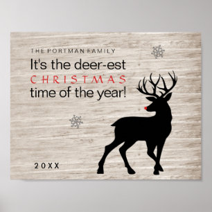 Affiche Christmas Deer Ajouter un nom Deer-est Time of the