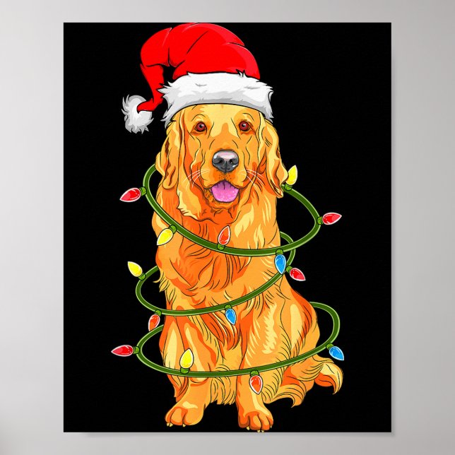Affiche Christmas Dog Shirt, Christmas Golden Retriever Pa (Devant)