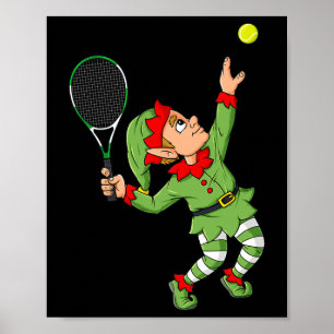 Affiche Christmas Elf Tennis Fun Boys Girls Enfants Ados X