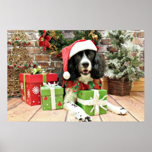 Affiche Christmas - English Springer Espagne - Lucy