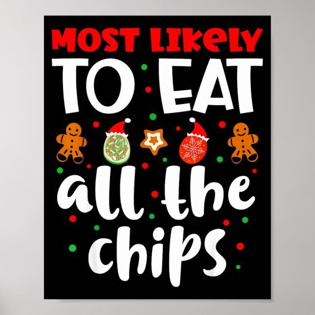 Affiche Christmas Family Cute Funny Most Likely To Eat All (Devant)