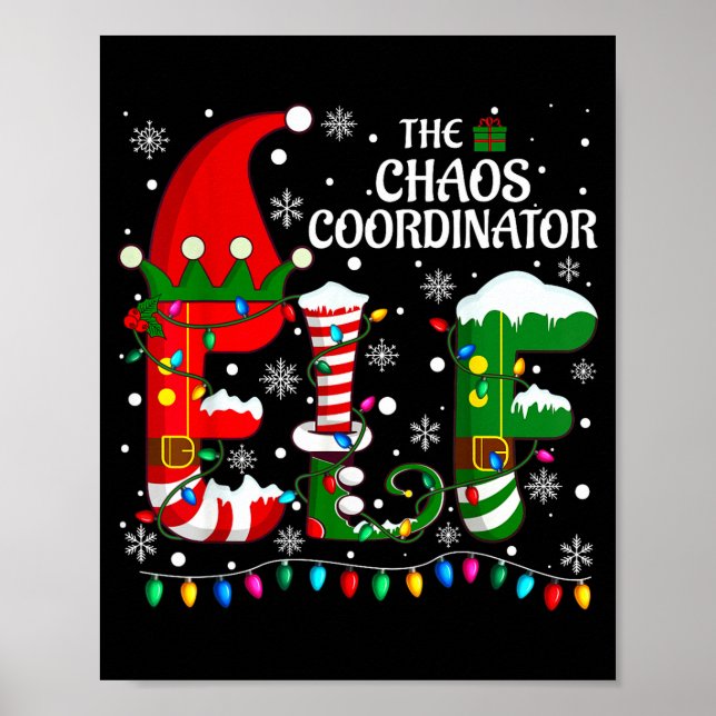 Affiche Christmas Family Matching Pajamas Chaos Coordinato (Devant)