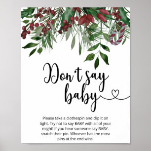 Affiche Christmas floral Don't say baby