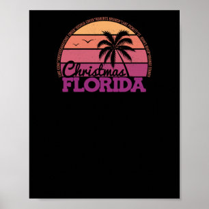 Affiche Christmas Florida Retro Sunset Local Pride Logo St