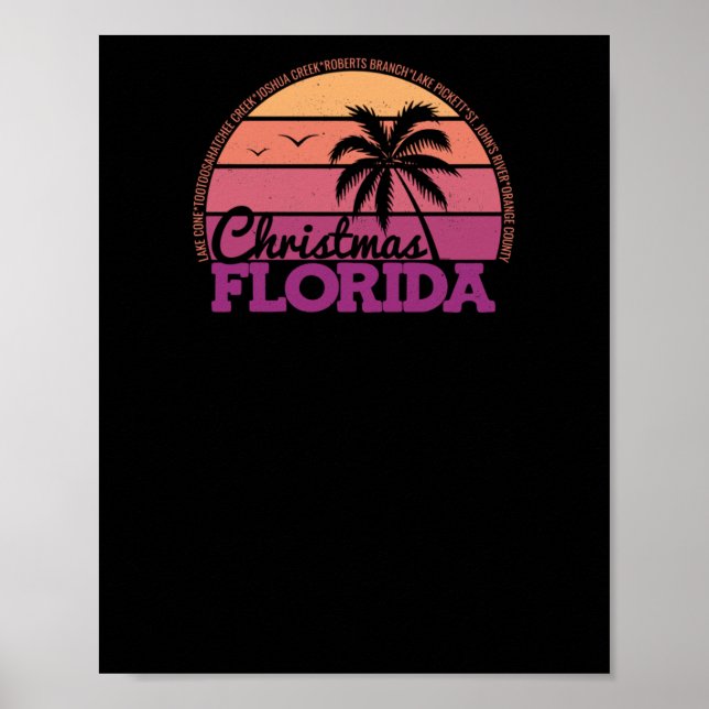 Affiche Christmas Florida Retro Sunset Local Pride Logo St (Devant)