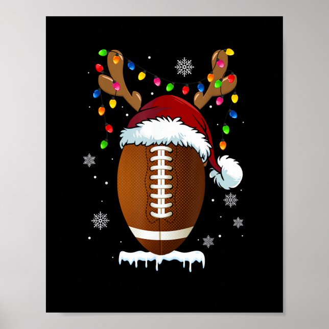 Affiche Christmas Football Ball Lights Funny Boys Men Spor (Devant)