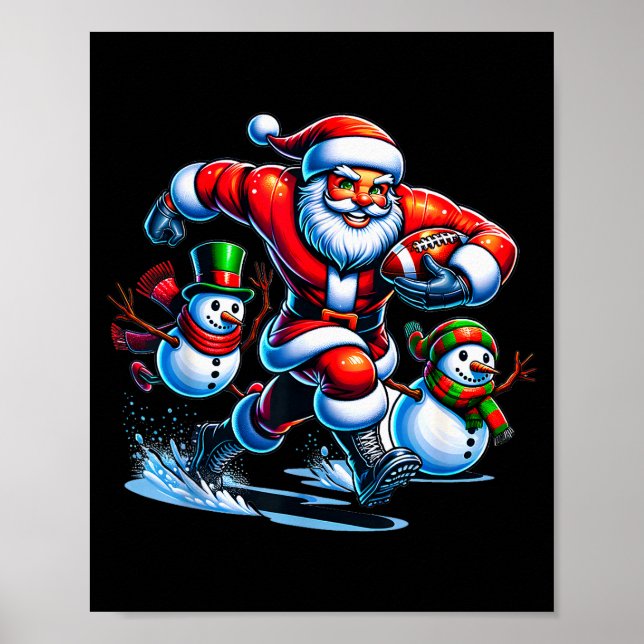 Affiche Christmas Football Santa Playing Football  (Devant)