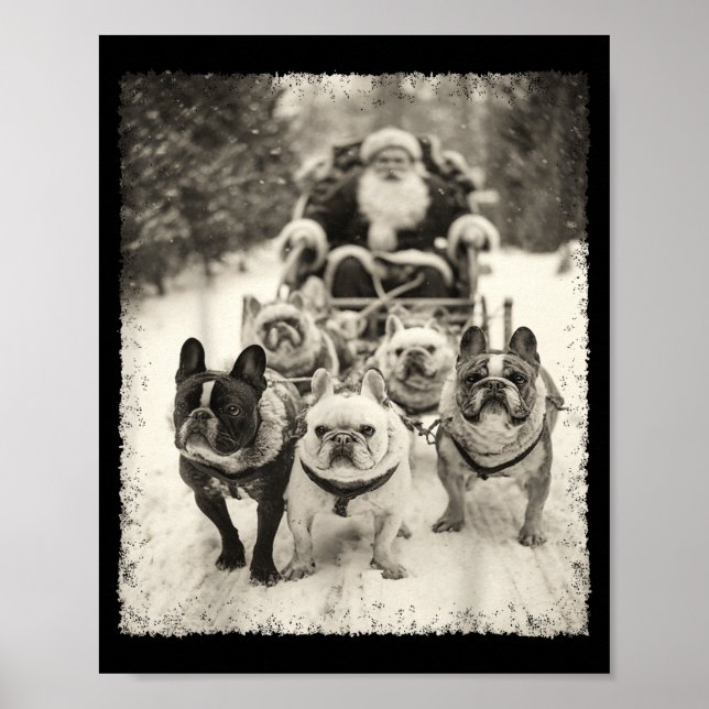 Affiche Christmas French Bulldog  (Devant)