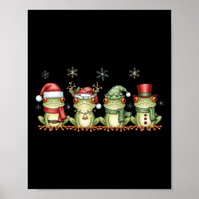 Affiche Christmas Frog Funny Men Women Kids Cute Hoppy Xma (Devant)